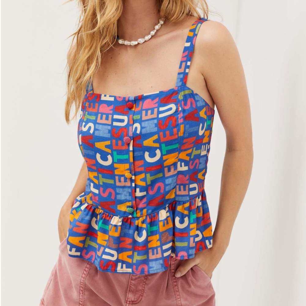 Farm Rio Fantastic Peplum Tank - Picture 1 of 8
